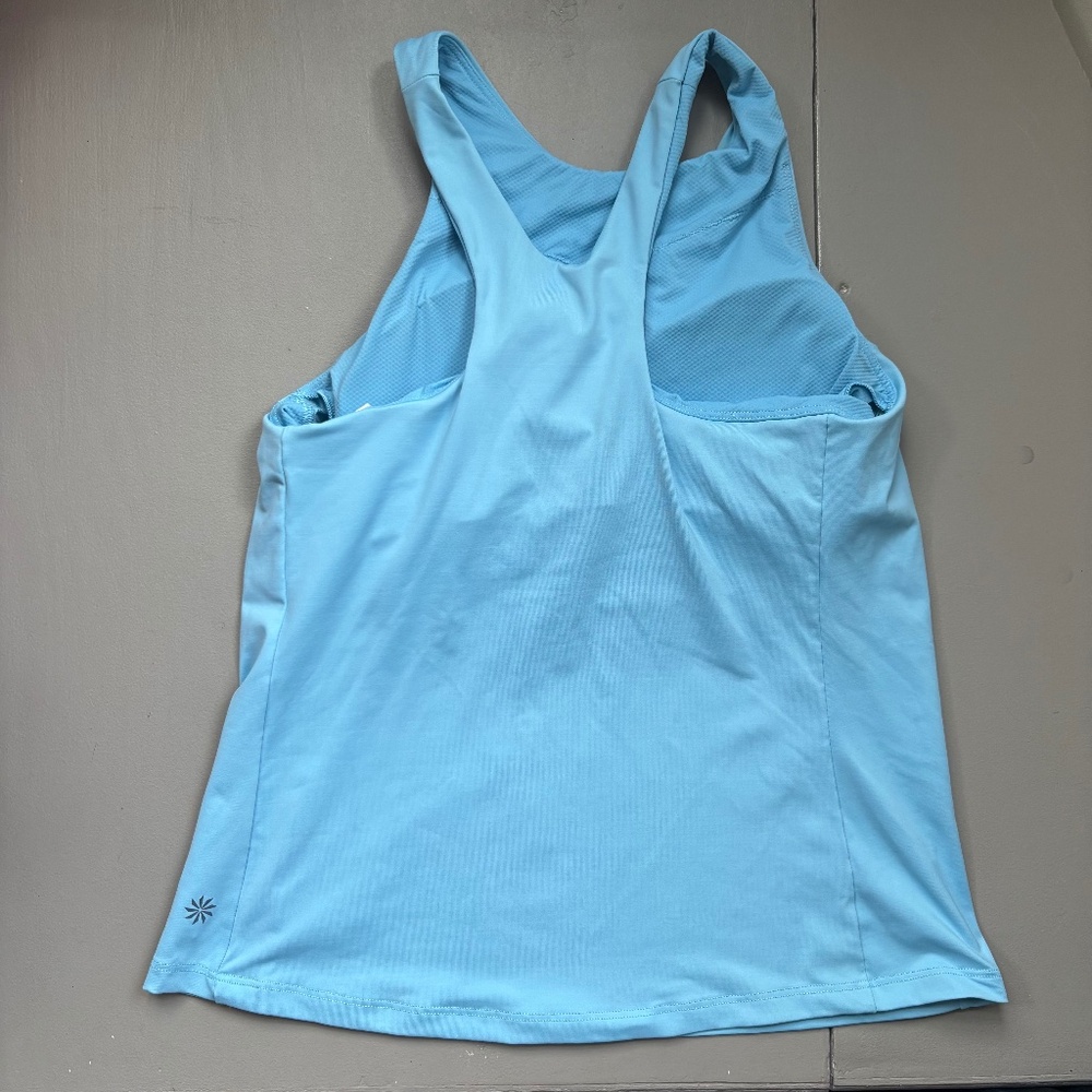EUC Athleta Lightning Support Top Robin’s Egg Blue Novella Blue S Yoga Pilates - Picture 3 of 8